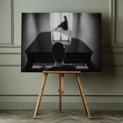 the pianist and his muse - Poster / Art Print - interiör