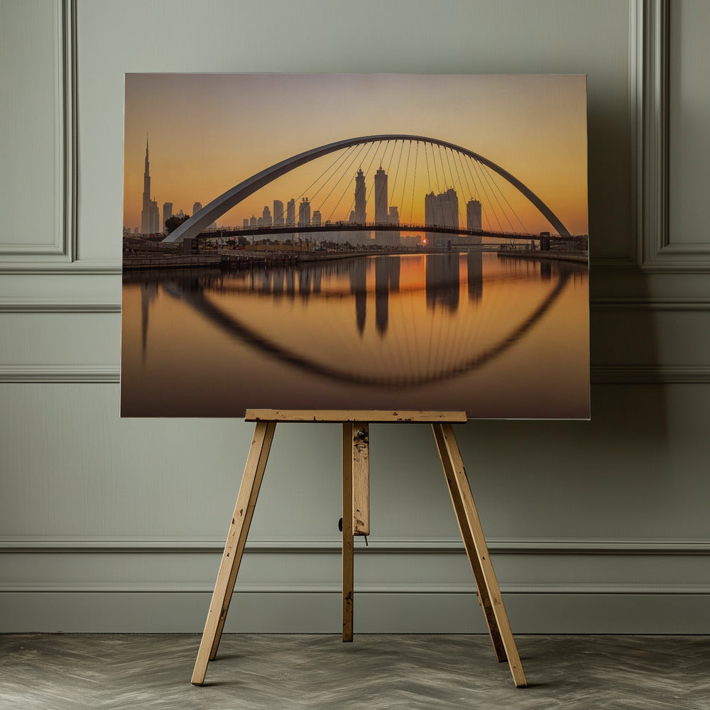 Sunrise at the Dubai Water Canal - Poster / Art Print - interiör