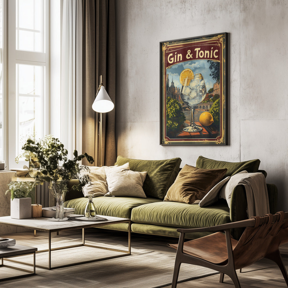 Gin & Tonic Vintage - Poster / Art Print - interiör