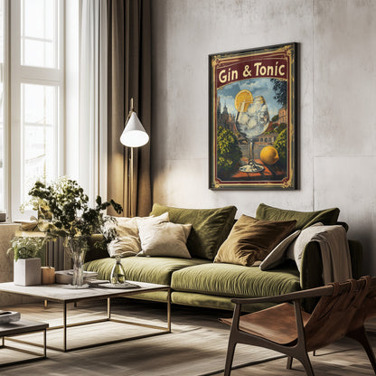 Gin & Tonic Vintage - Poster / Art Print - interiör