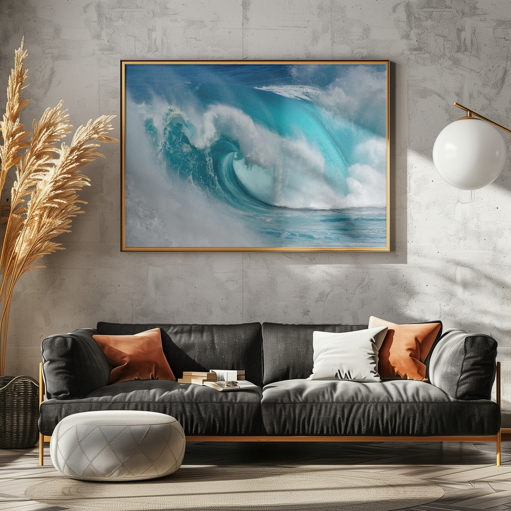 When the ocean turns into blue fire - Poster / Art Print - interiör