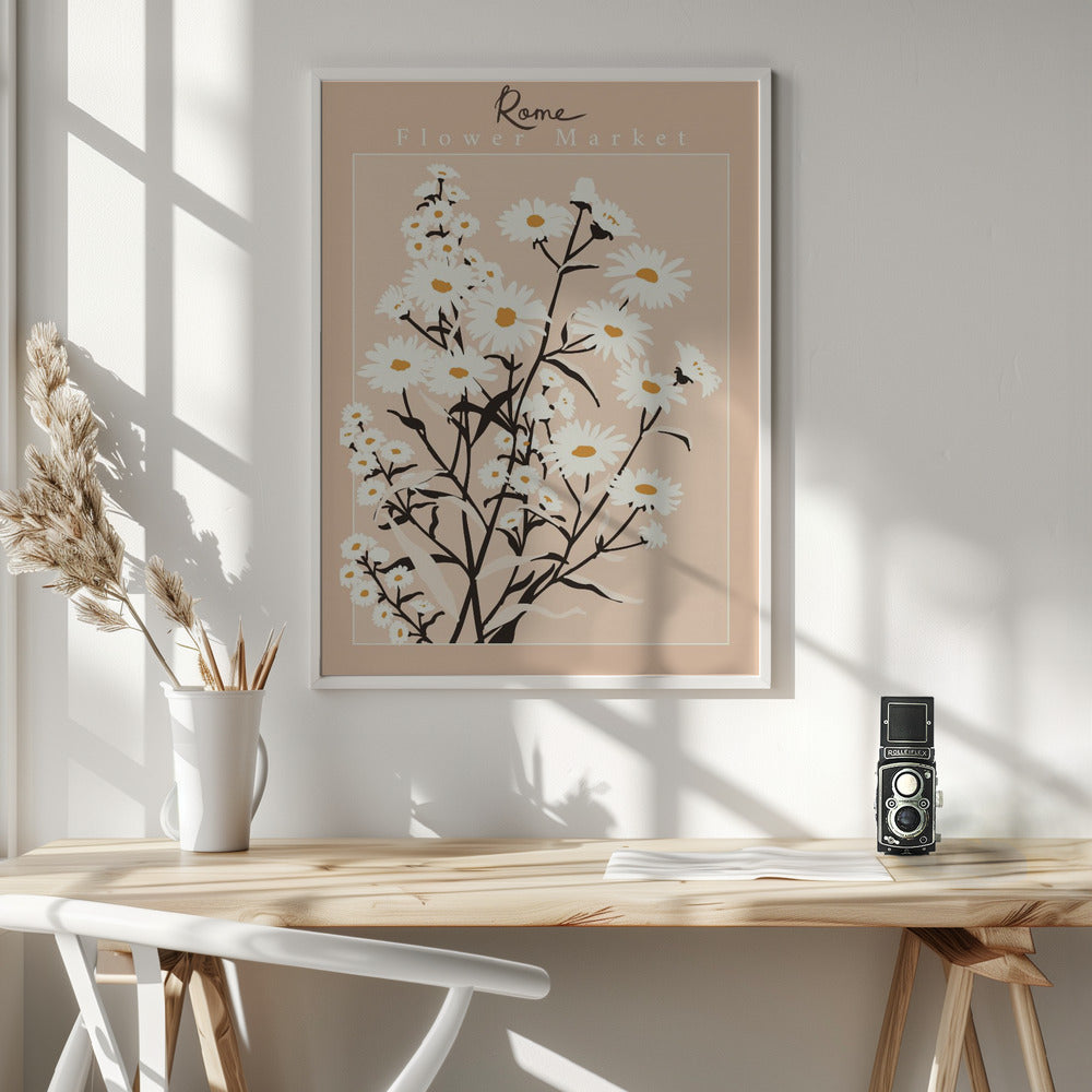 Flower Market Rome Aster - Poster / Art Print - interiör