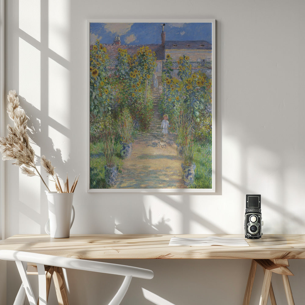 The Artist's Garden At Vétheuil (1881) By Claude Monet - Poster / Art Print - interiör