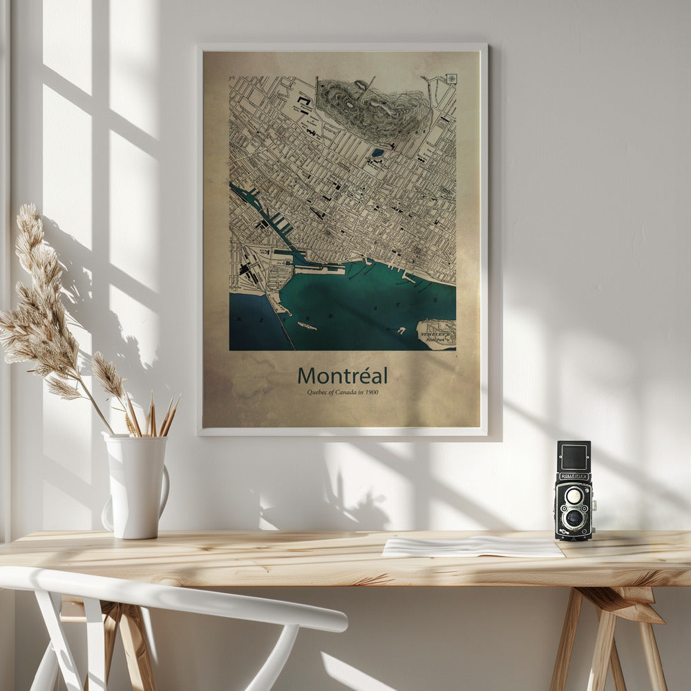 Montreal karta - Poster / Art Print - interiör