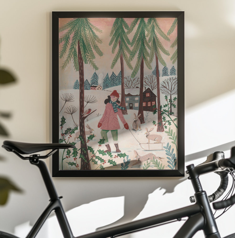Walking in the snow - Poster / Art Print - interiör