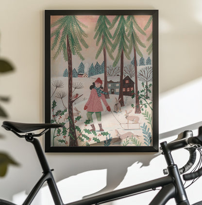 Walking in the snow - Poster / Art Print - interiör