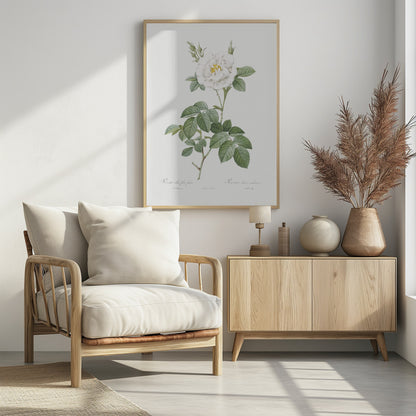 Rosa Alba Flore Pleno, Les Roses (1817–1824) - Poster / Art Print - interiör