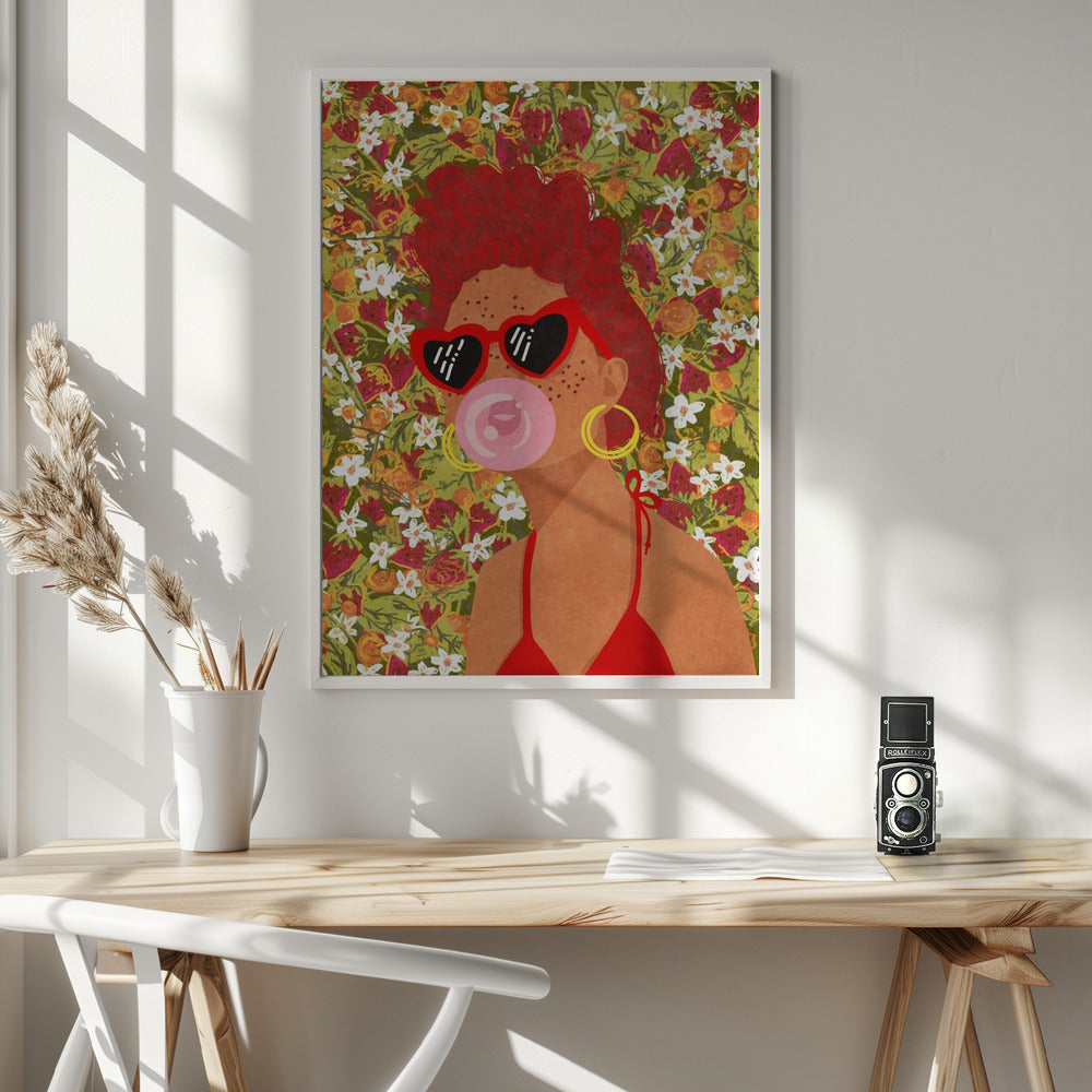 Strawbeery Lady - Poster / Art Print - interiör