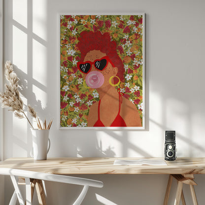 Strawbeery Lady - Poster / Art Print - interiör