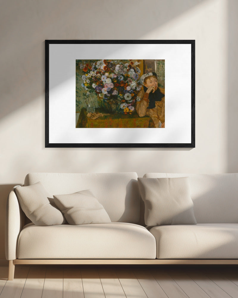A Woman Seated Beside a Vase of Flowers No.2 - Poster / Art Print - interiör