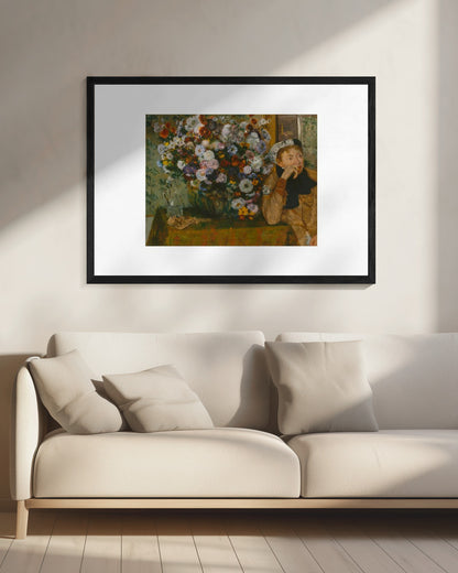A Woman Seated Beside a Vase of Flowers No.2 - Poster / Art Print - interiör