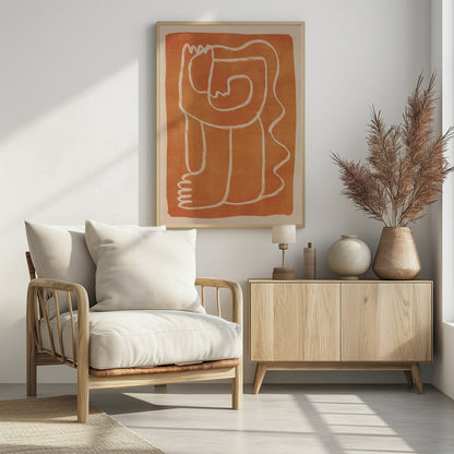 Abstract Line Art Figure - Poster / Art Print - interiör