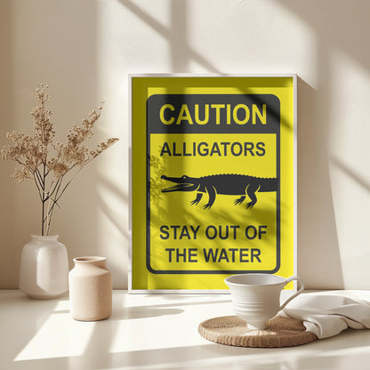 Caution   Alligators - Poster / Art Print - interiör