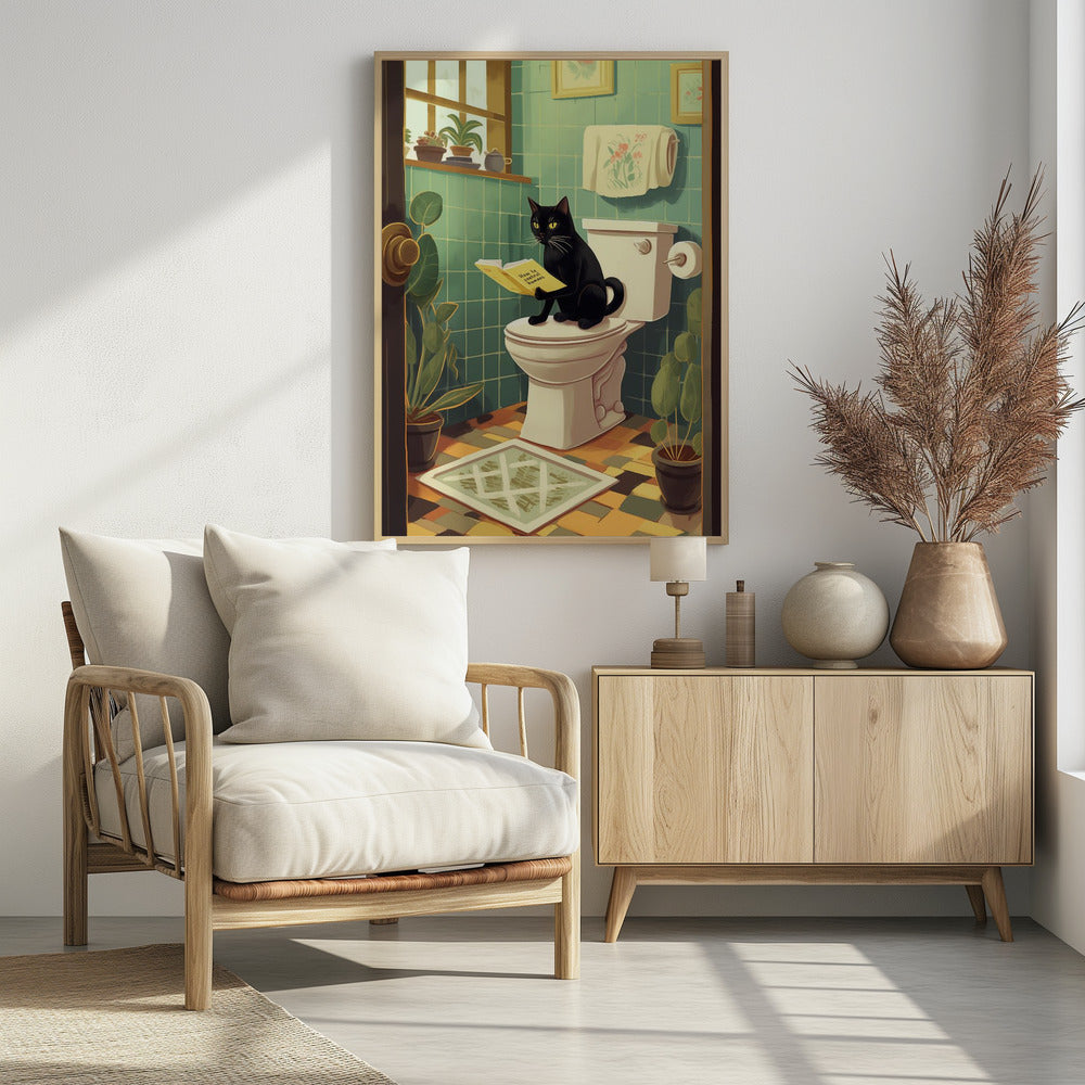 Toilet Cat - Poster / Art Print - interiör