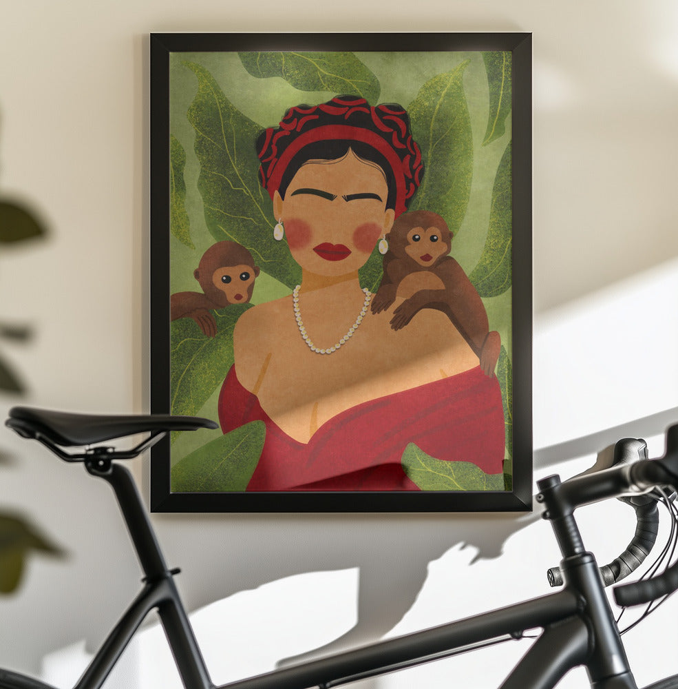 Frida and Monkeys - Poster / Art Print - interiör