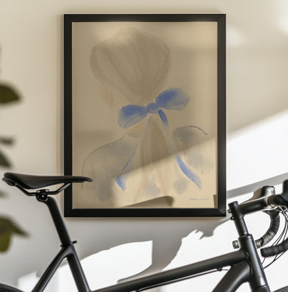 Blue Hair Ribbon - Poster / Art Print - interiör