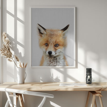 Peekaboo Baby Fox - Poster / Art Print - interiör