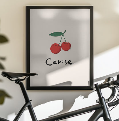 Modern French Fruits Collection "Cherry / Cerise" - Poster / Art Print - interiör
