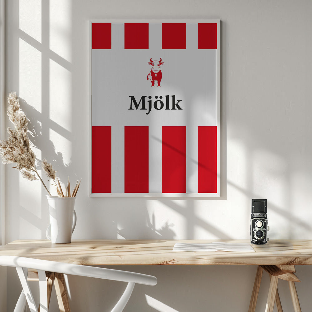 Mjölk Röd - Poster / Art Print - interiör