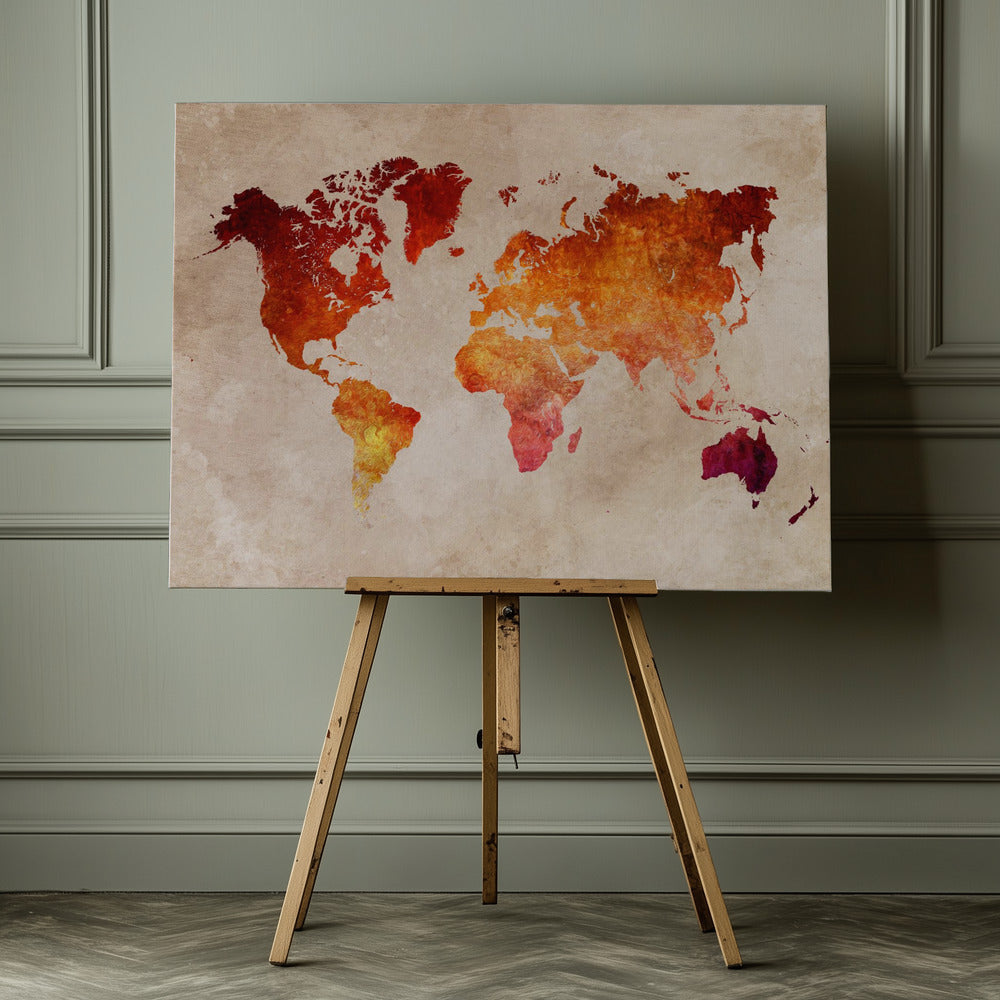 Världskarta 2 - Poster / Art Print - interiör