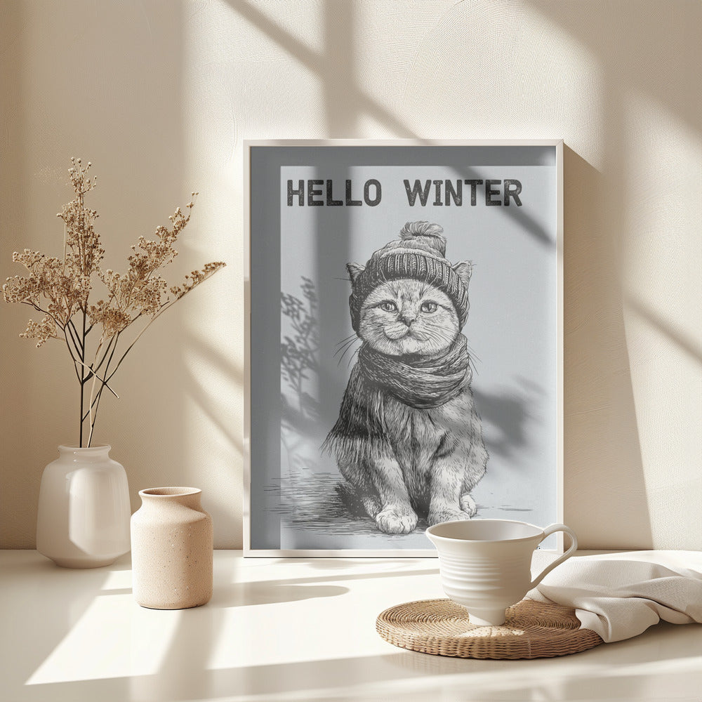 Hello Winter - Poster / Art Print - interiör