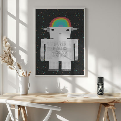 Sleep Laugh Create Repeat - Poster / Art Print - interiör
