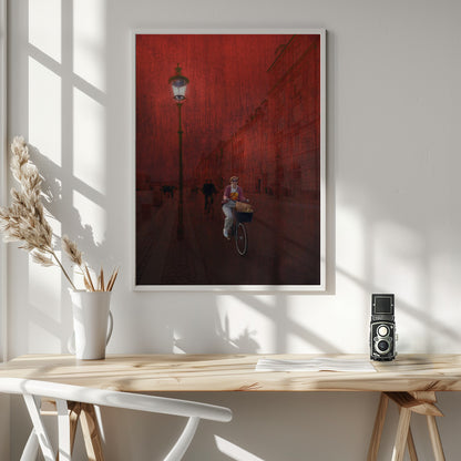 Bicycling in Copenhagen - Poster / Art Print - interiör