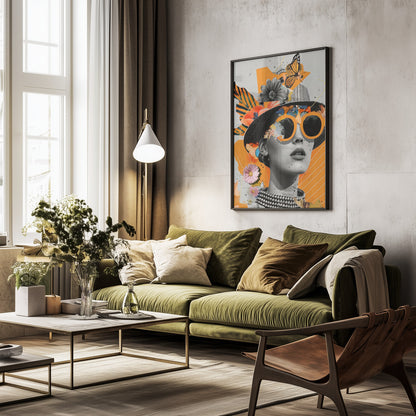 The Collage Girl No 1 - Poster / Art Print - interiör