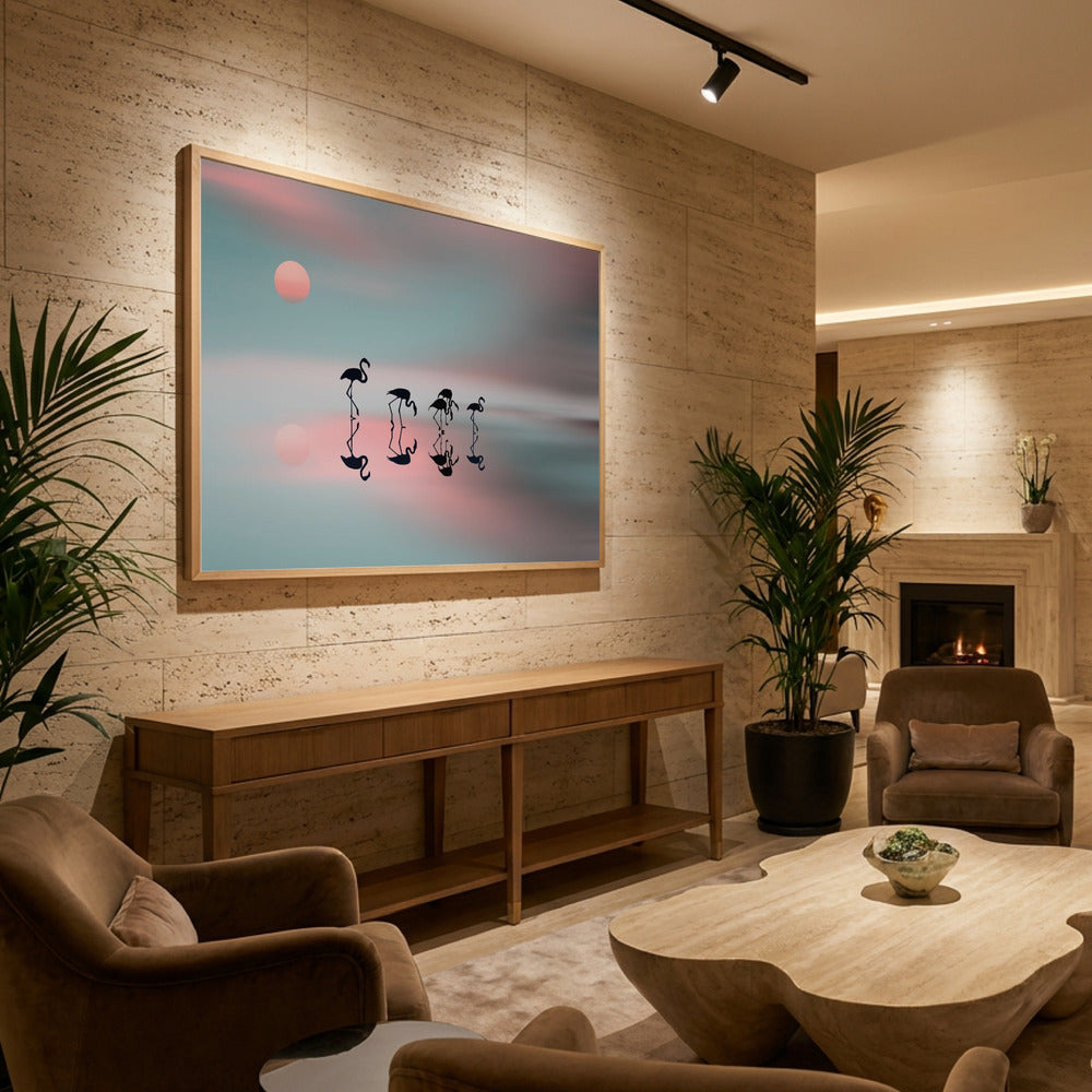 Family flamingos. - Poster / Art Print - interiör