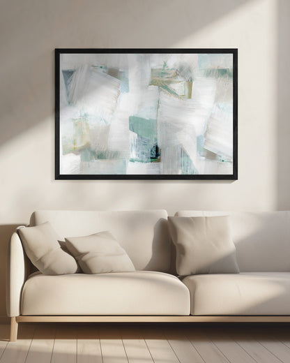 Whispers of White and Blue - Poster / Art Print - interiör