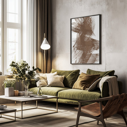 Abstract Brown Lines - Poster / Art Print - interiör