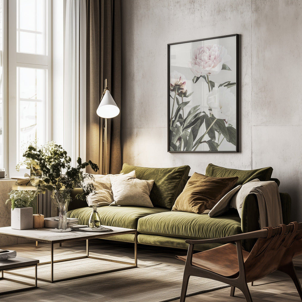 Peony 04 - Poster / Art Print - interiör