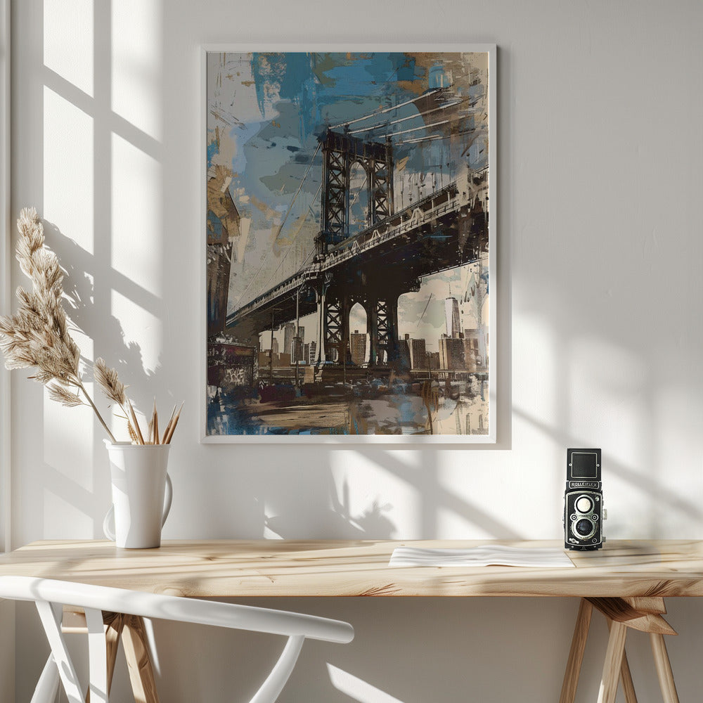 Manhattan Bridge - New York - Poster / Art Print - interiör