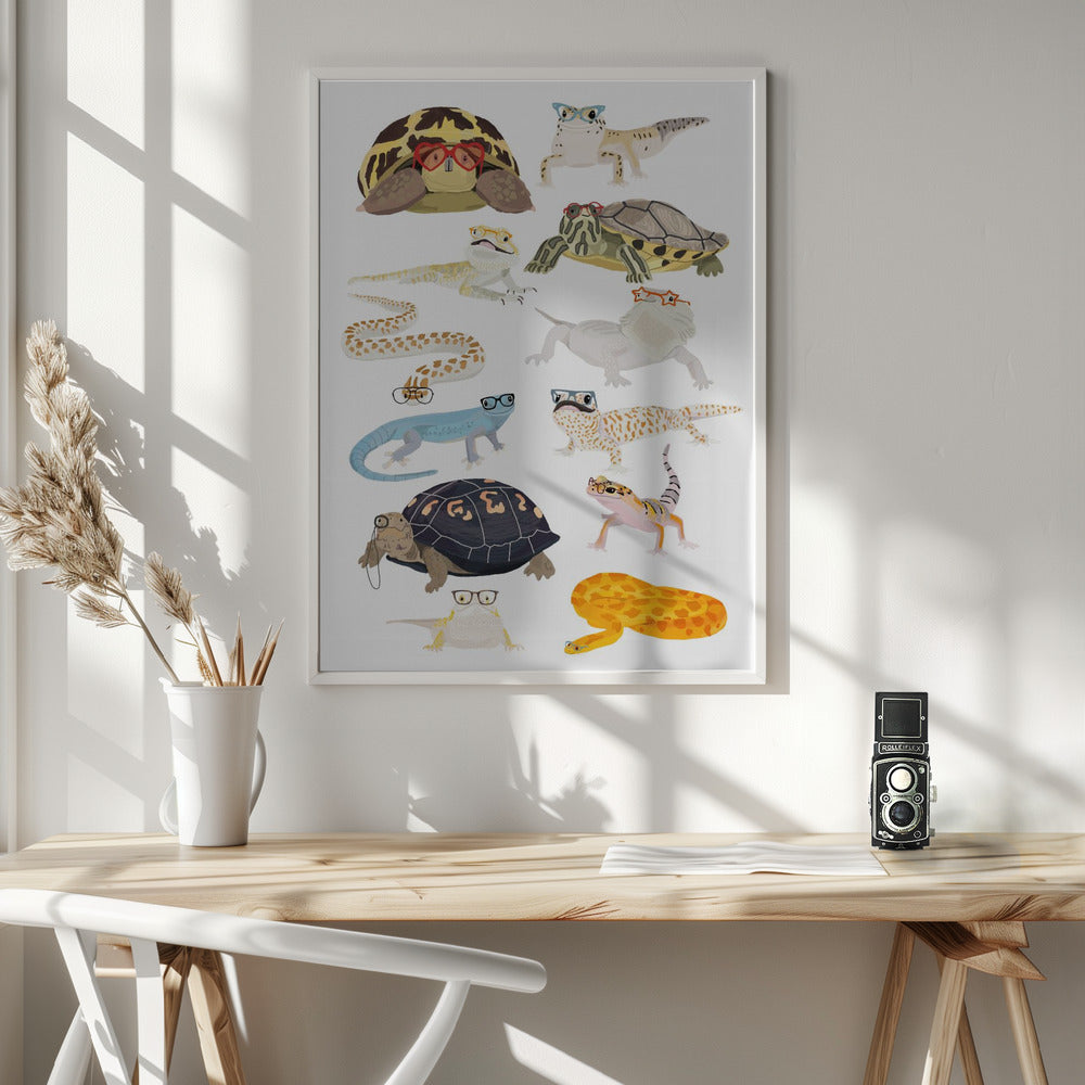 A1 Reptiles In Glasses - Poster / Art Print - interiör