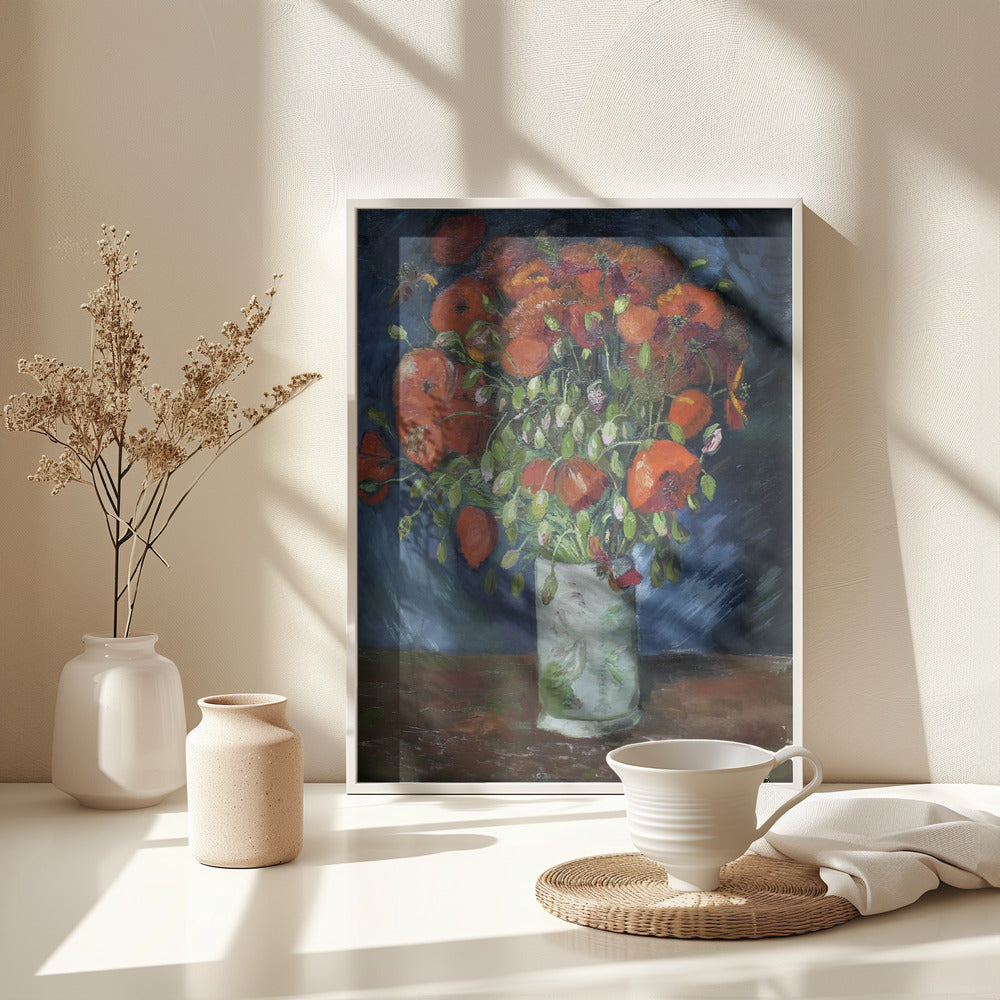 Vincent Van Gogh's Vase With Poppies (1886) - Poster / Art Print - interiör