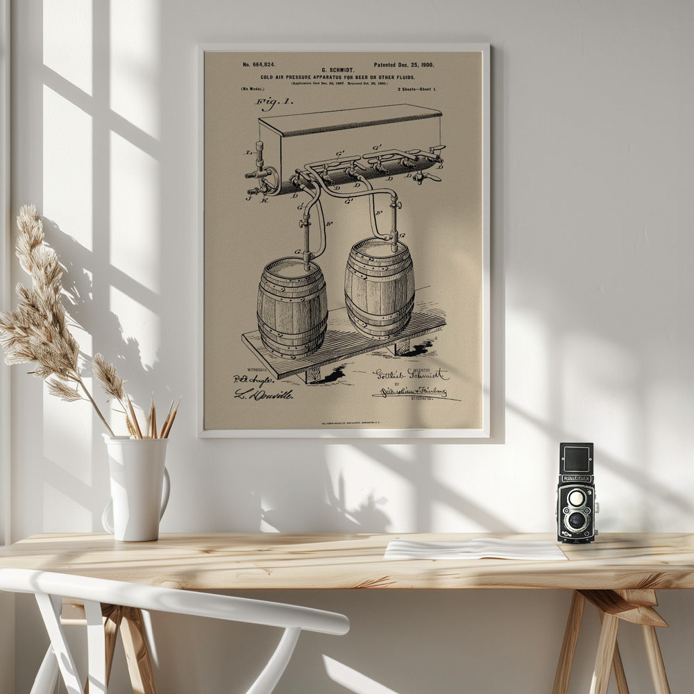 Apparatus for Beer Patent 1944 - Poster / Art Print - interiör