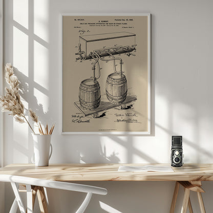 Apparatus for Beer Patent 1944 - Poster / Art Print - interiör