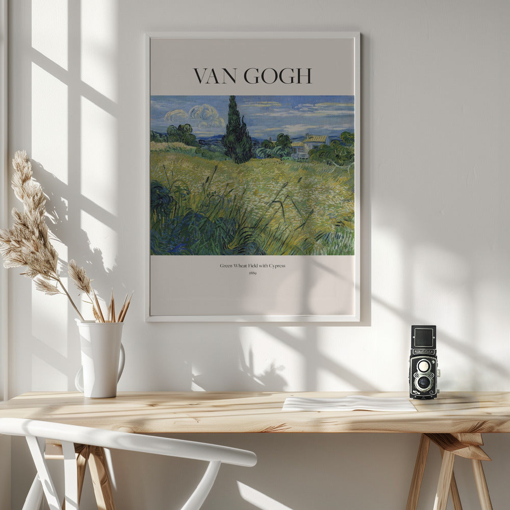 Green Wheat Field With Cypress (1889) Van Gogh - Poster / Art Print - interiör