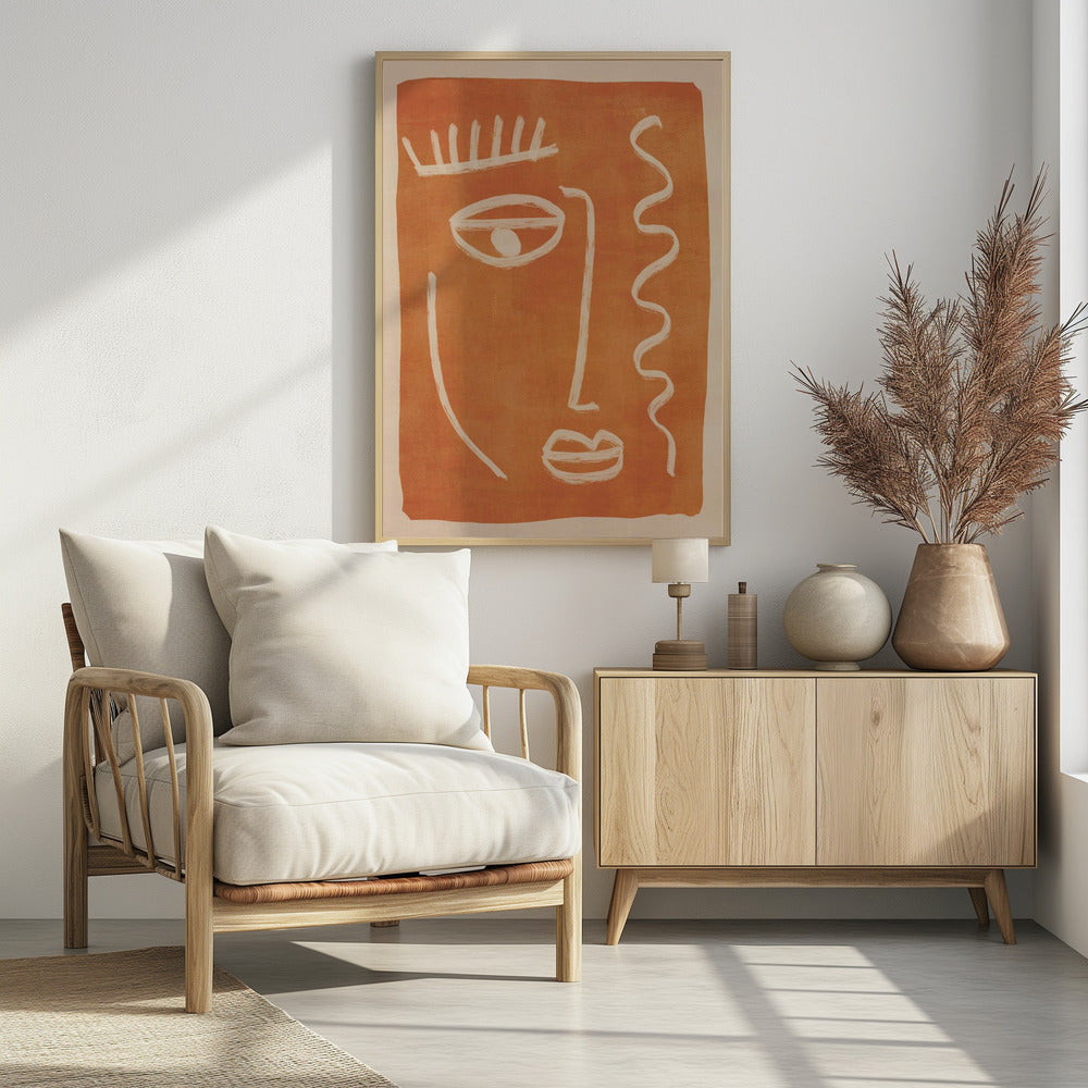 Abstract Face Portrait - Poster / Art Print - interiör