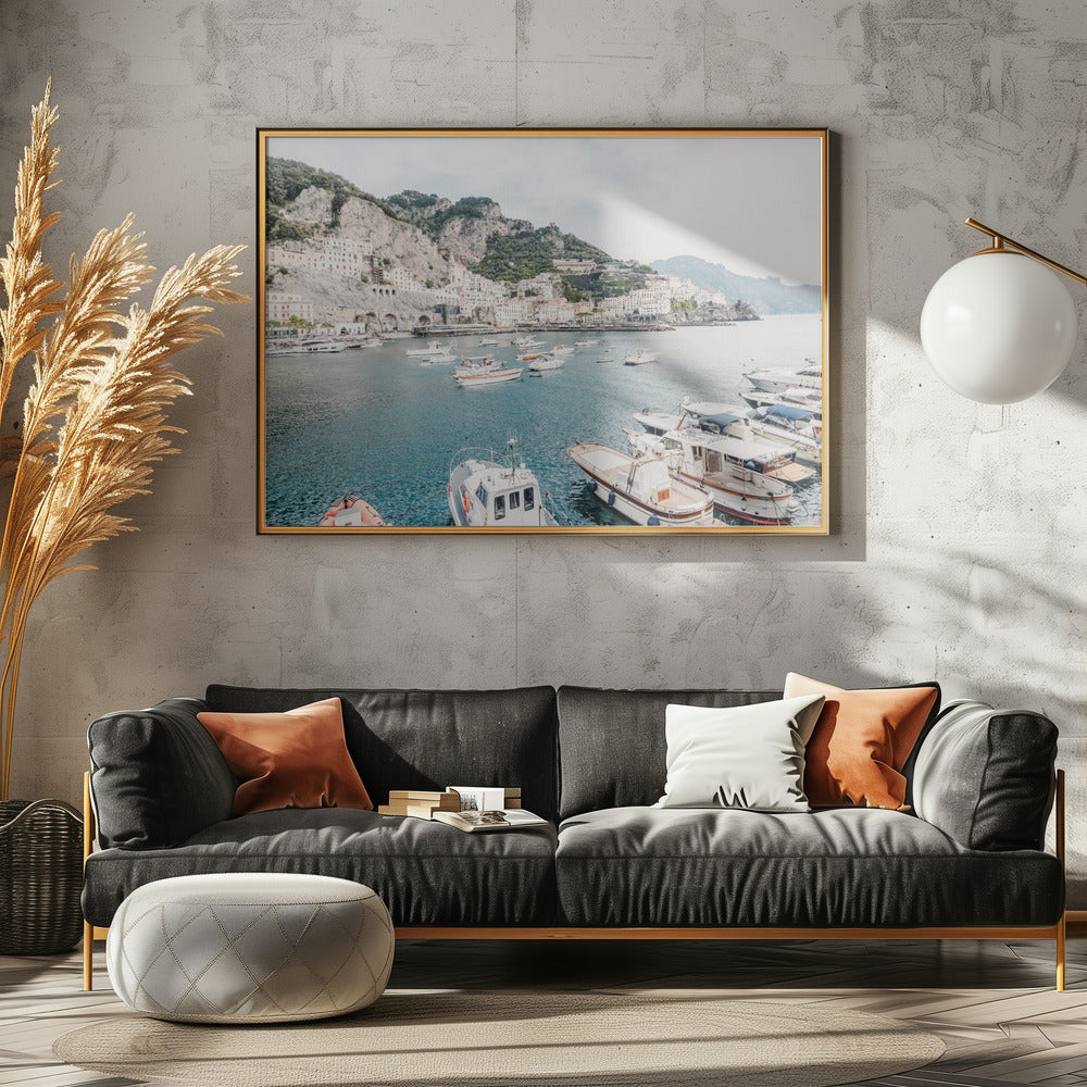 Amalfi coast with boats #2 - Poster / Art Print - interiör