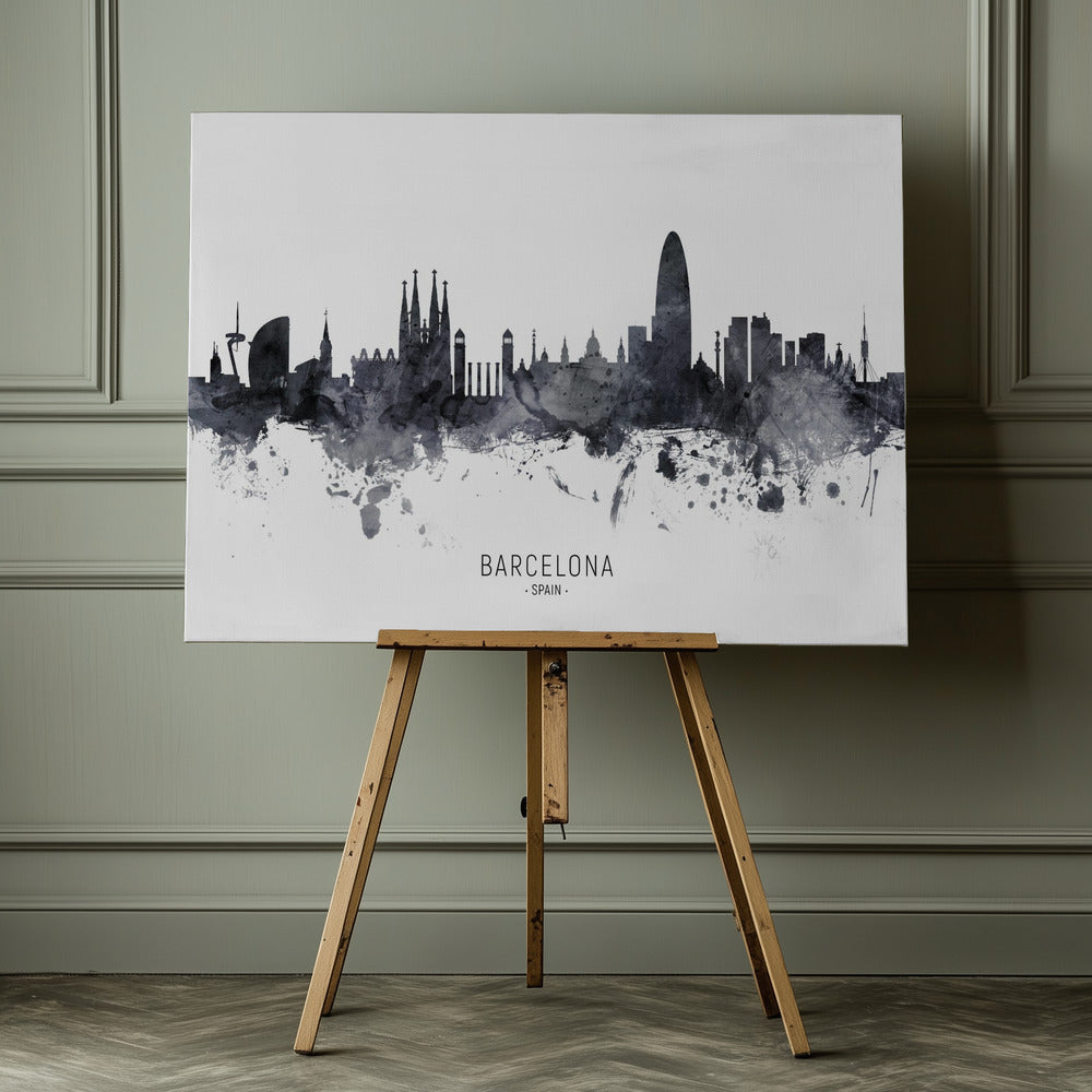 Barcelona Spain Skyline - Poster / Art Print - interiör