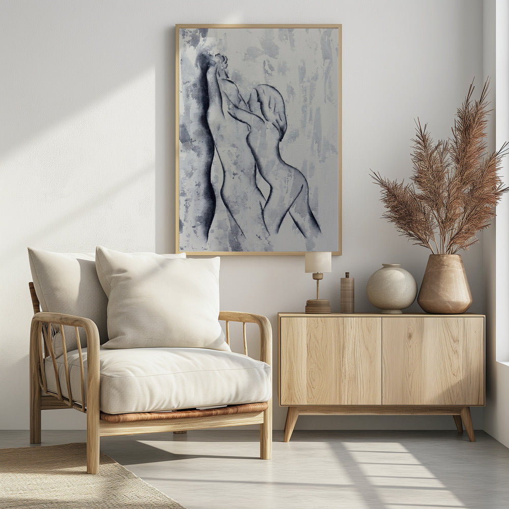 Abstract Erotic Painting Man and Woman - Poster / Art Print - interiör