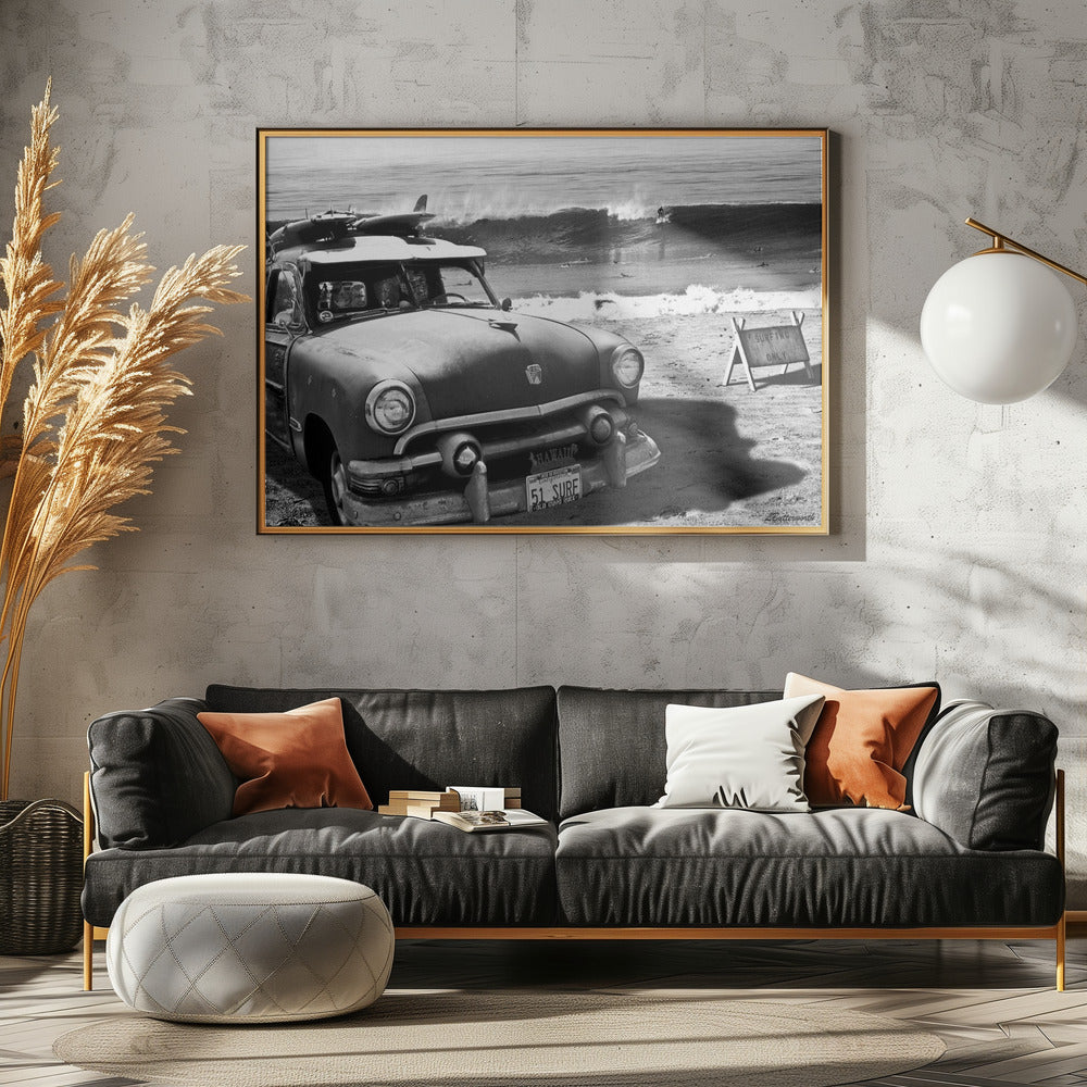 Vintage Ford Woody - Poster / Art Print - interiör