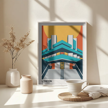 London BFI Southbank Brutalist Architecture - Poster / Art Print - interiör