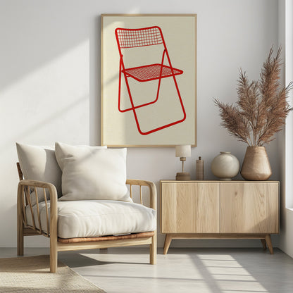 Ted Net Chair Red - Poster / Art Print - interiör