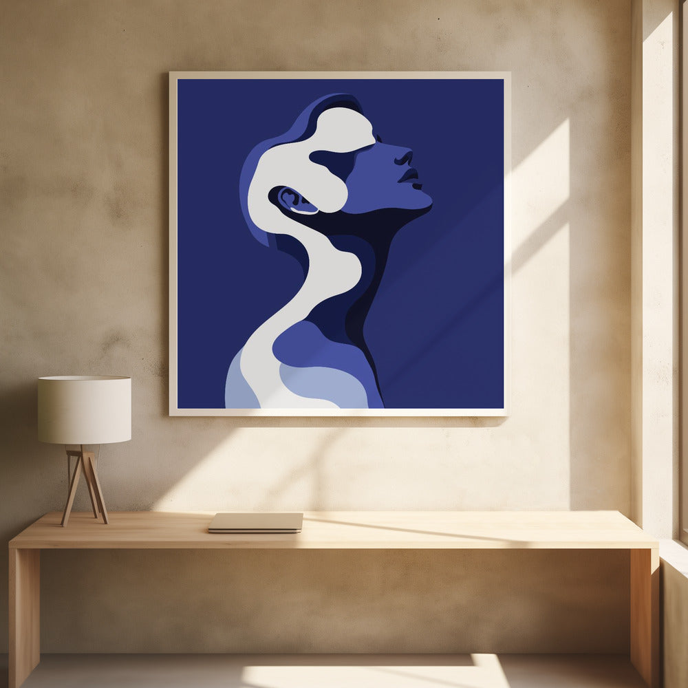 Human In Blue - Poster / Art Print - interiör