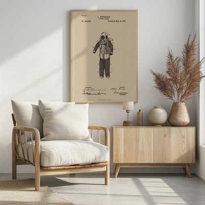 Diving Armor Patent 1893 - Poster / Art Print - interiör