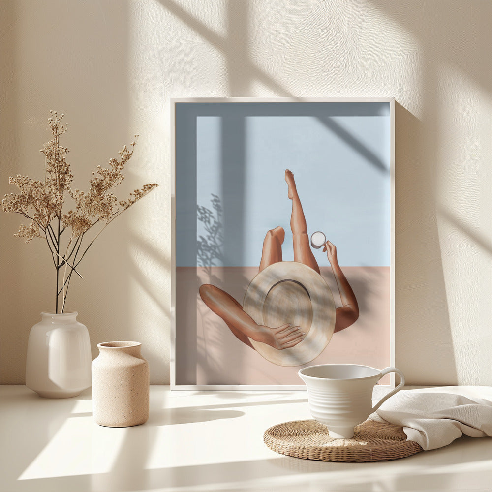 Poolside Girl - Poster / Art Print - interiör