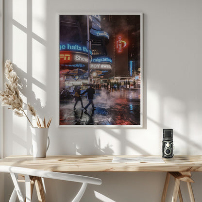 Time Square Rainy Night - Poster / Art Print - interiör