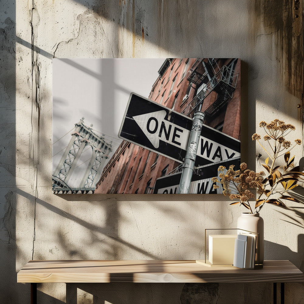 Manhattan Bridge One Way - Poster / Art Print - interiör